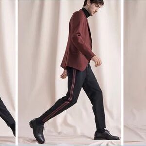 Club Monaco Burgundy and Black Men's Pants